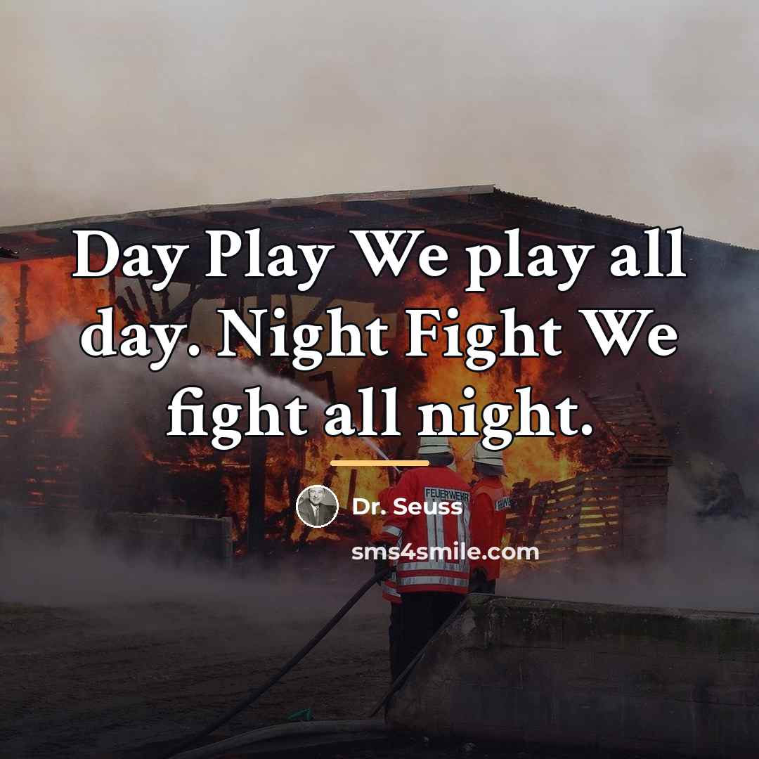 “Day Play We play all day. Night Fight We fight…” quote by Dr. Seuss