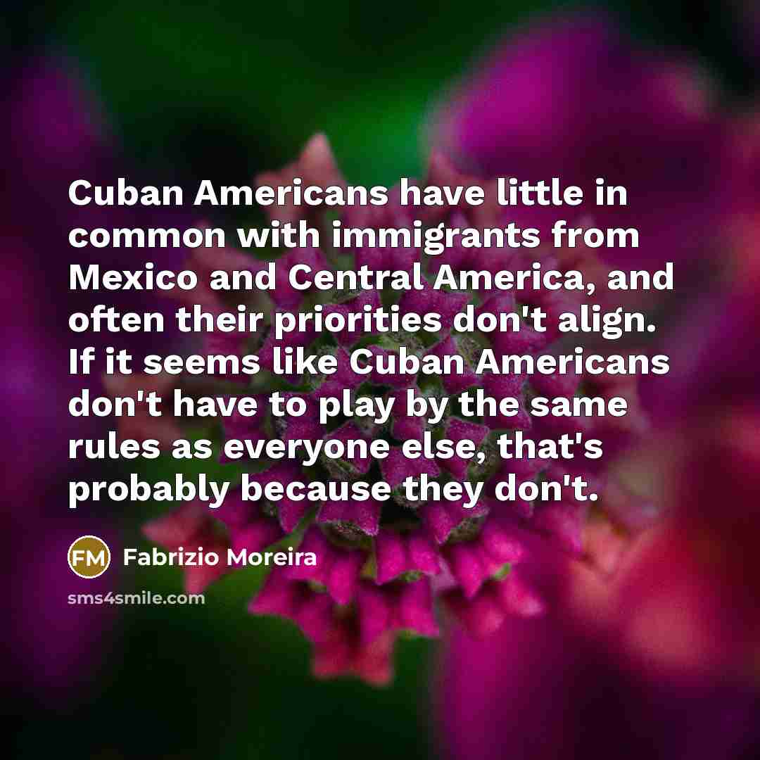 “Cuban Americans have little in common with immigrants from Mexico…” quote by Fabrizio Moreira