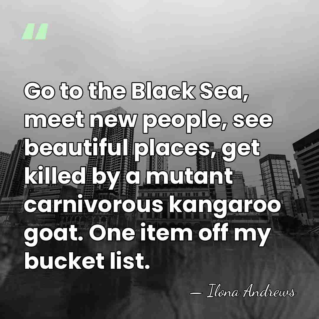 Go to the Black Sea, meet new people, see beautiful places, get&hellip; - Ilona Andrews