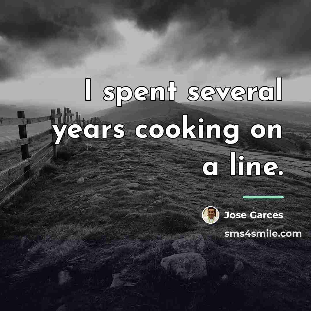 “I spent several years cooking on a line.…” quote by Jose Garces