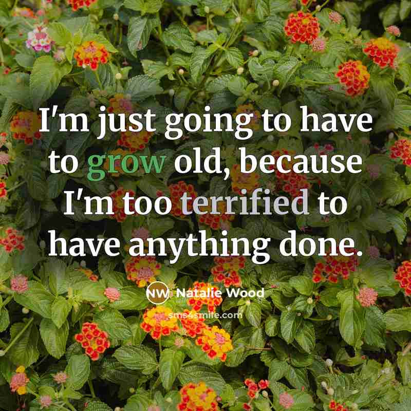 “I'm just going to have to grow old, because I'm…” quote by Natalie Wood
