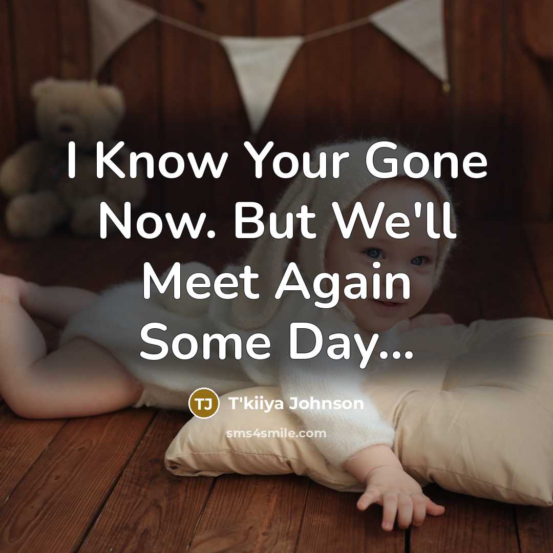 “I Know Your Gone Now. But We'll Meet Again Some…” quote by T'kiiya Johnson