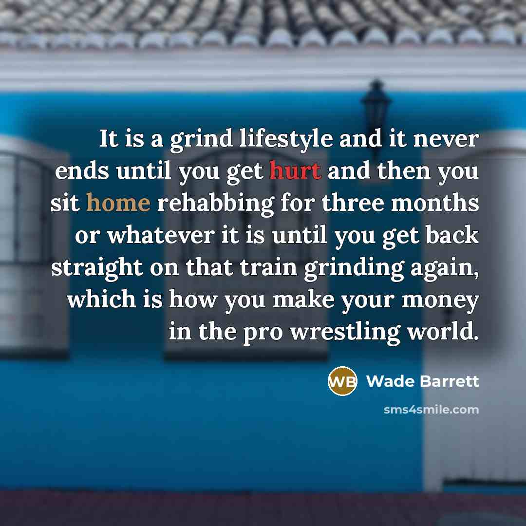 “It is a grind lifestyle and it never ends until…” quote by Wade Barrett