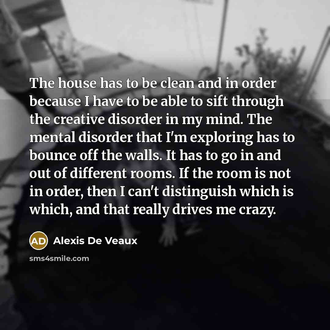 “The house has to be clean and in order because…” quote by Alexis De Veaux