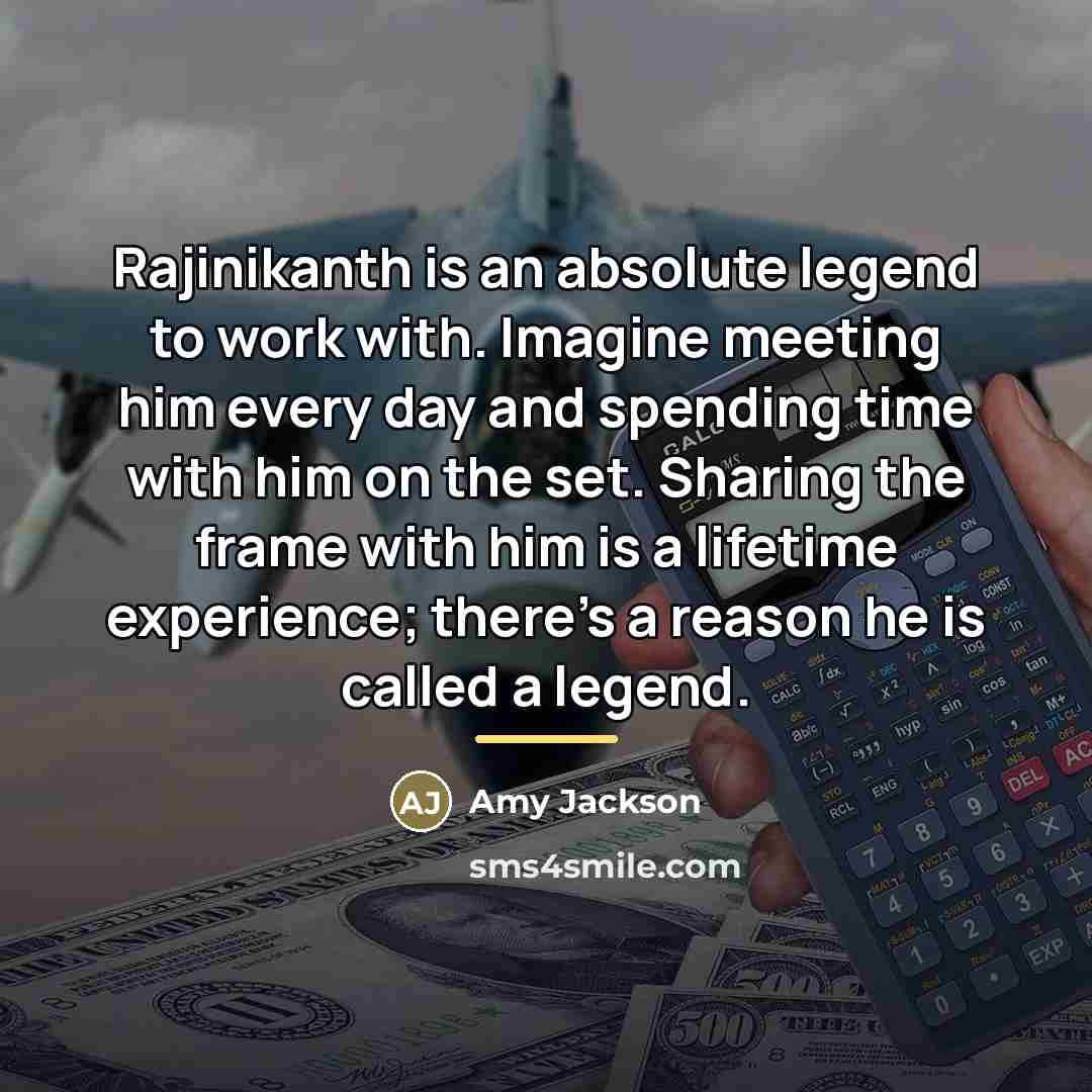 “Rajinikanth is an absolute legend to work with. Imagine meeting…” quote by Amy Jackson