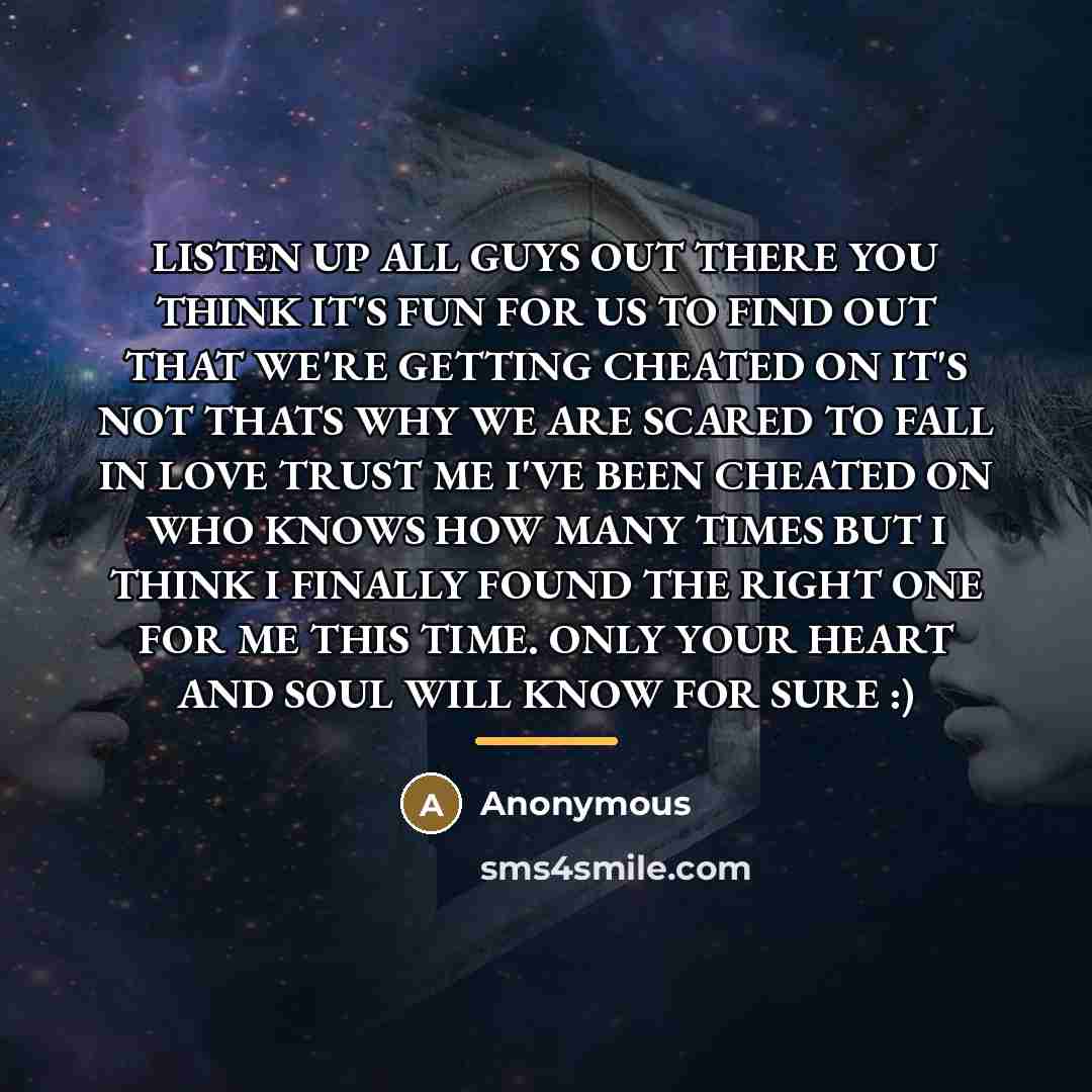 “LISTEN UP ALL GUYS OUT THERE YOU THINK IT'S FUN…” quote by Anonymous