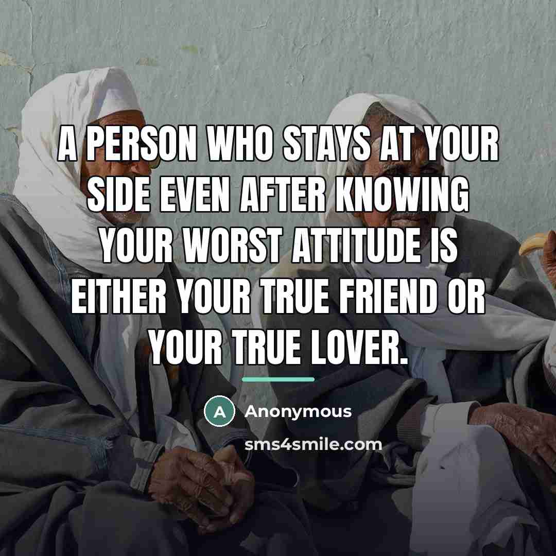 “A person who stays at your side even after knowing…” quote by Anonymous