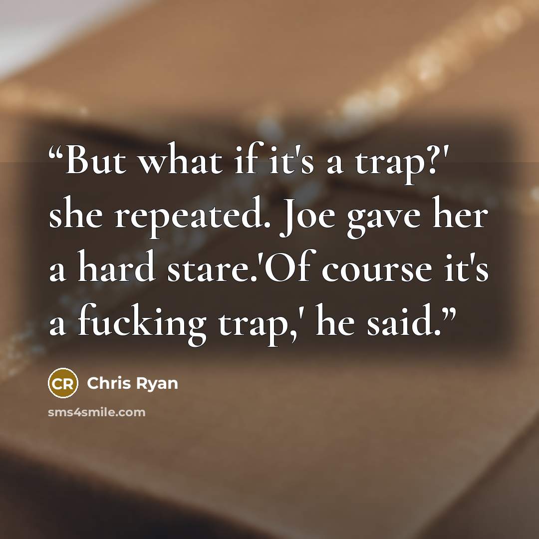 “But what if it's a trap?' she repeated. Joe gave her a hard stare.'Of course it's a fucking trap,' he said.” quote by Chris Ryan