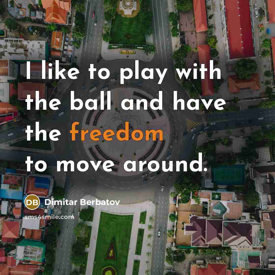 “I like to play with the ball and have the…” quote by Dimitar Berbatov