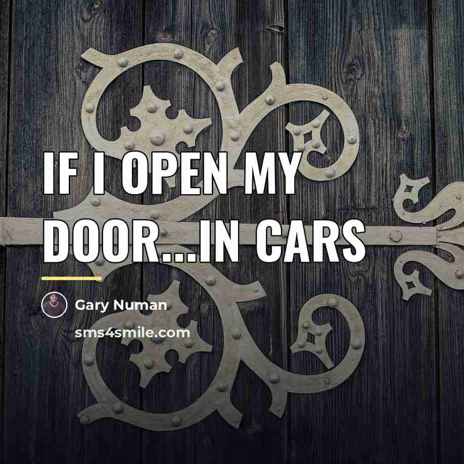 “If I open my door...In cars…” quote by Gary Numan