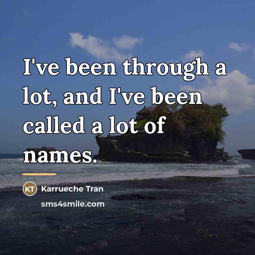 “I've been through a lot, and I've been called a…” quote by Karrueche Tran