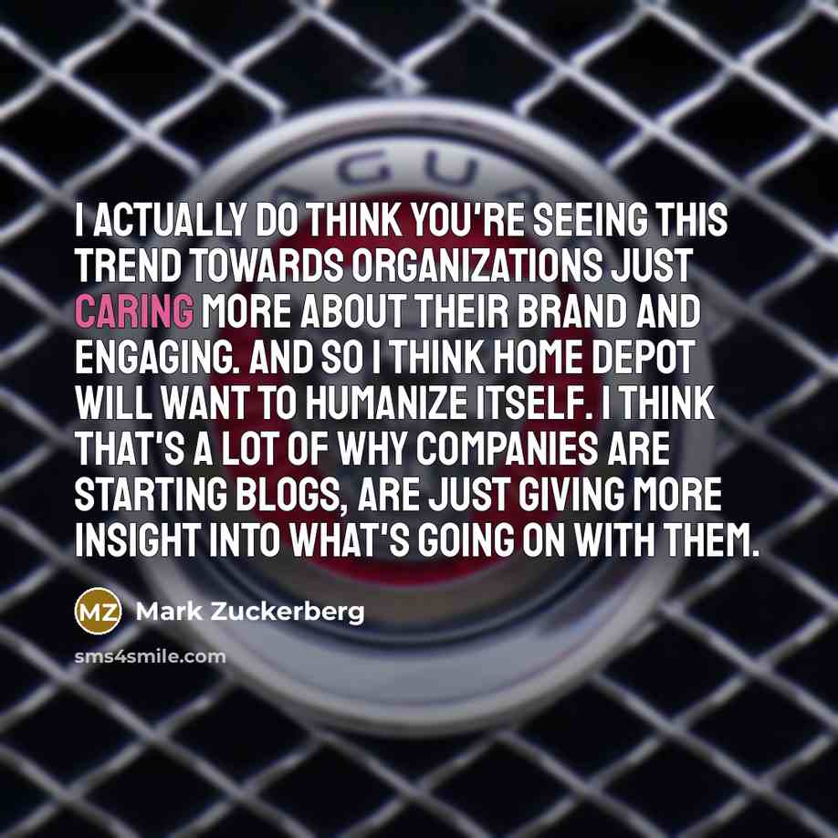 “I actually do think you're seeing this trend towards organizations…” quote by Mark Zuckerberg