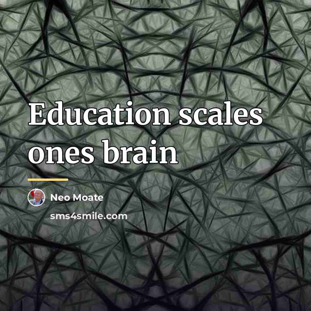 “Education scales ones brain…” quote by Neo Moate