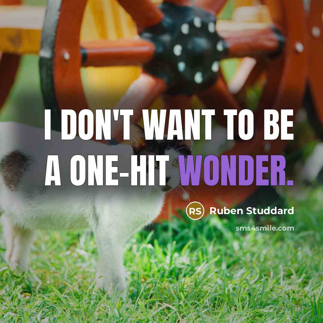 “I don't want to be a one-hit wonder.…” quote by Ruben Studdard