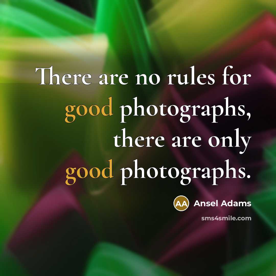 “There are no rules for good photographs, there are only…” quote by Ansel Adams