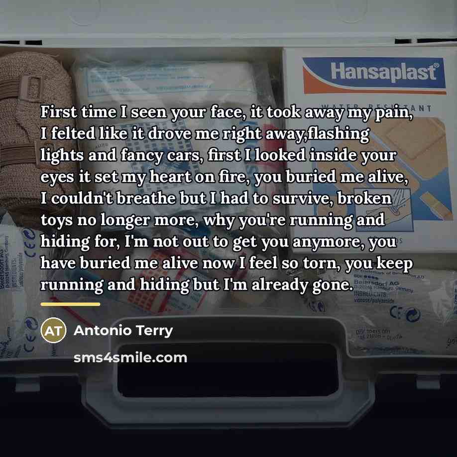 “First time I seen your face, it took away my…” quote by Antonio Terry