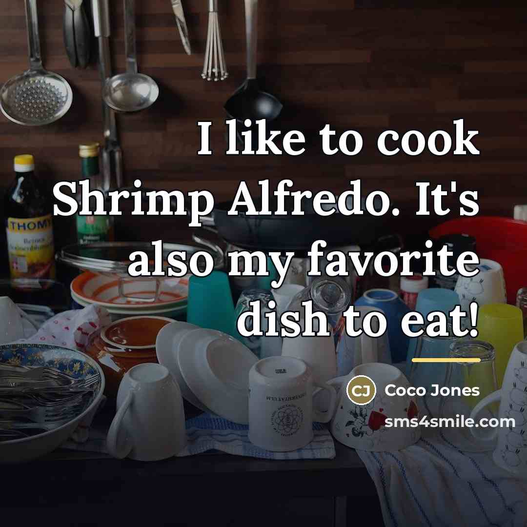 “I like to cook Shrimp Alfredo. It's also my favorite…” quote by Coco Jones