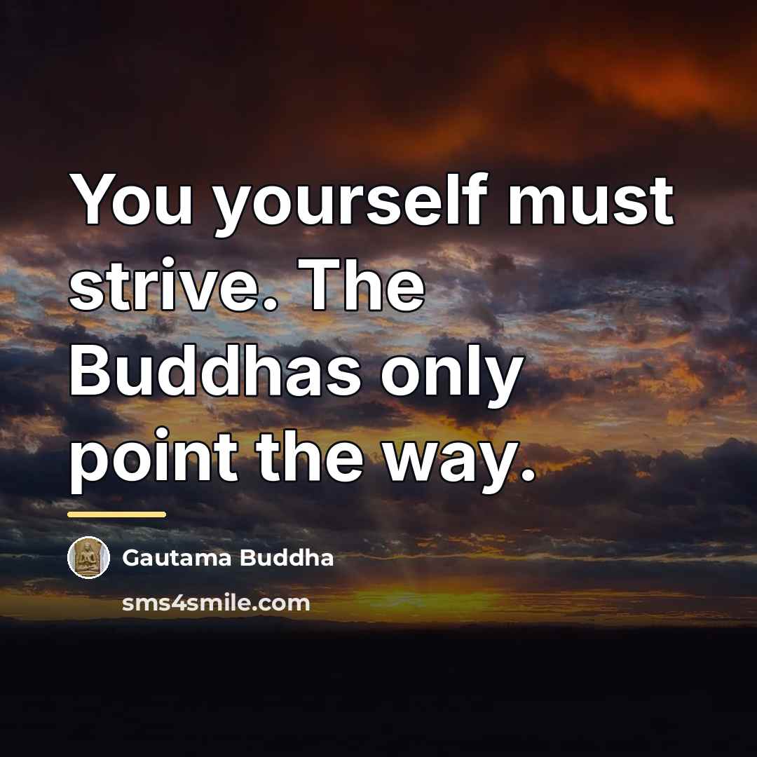 “You yourself must strive. The Buddhas only point the way.…” quote by Gautama Buddha