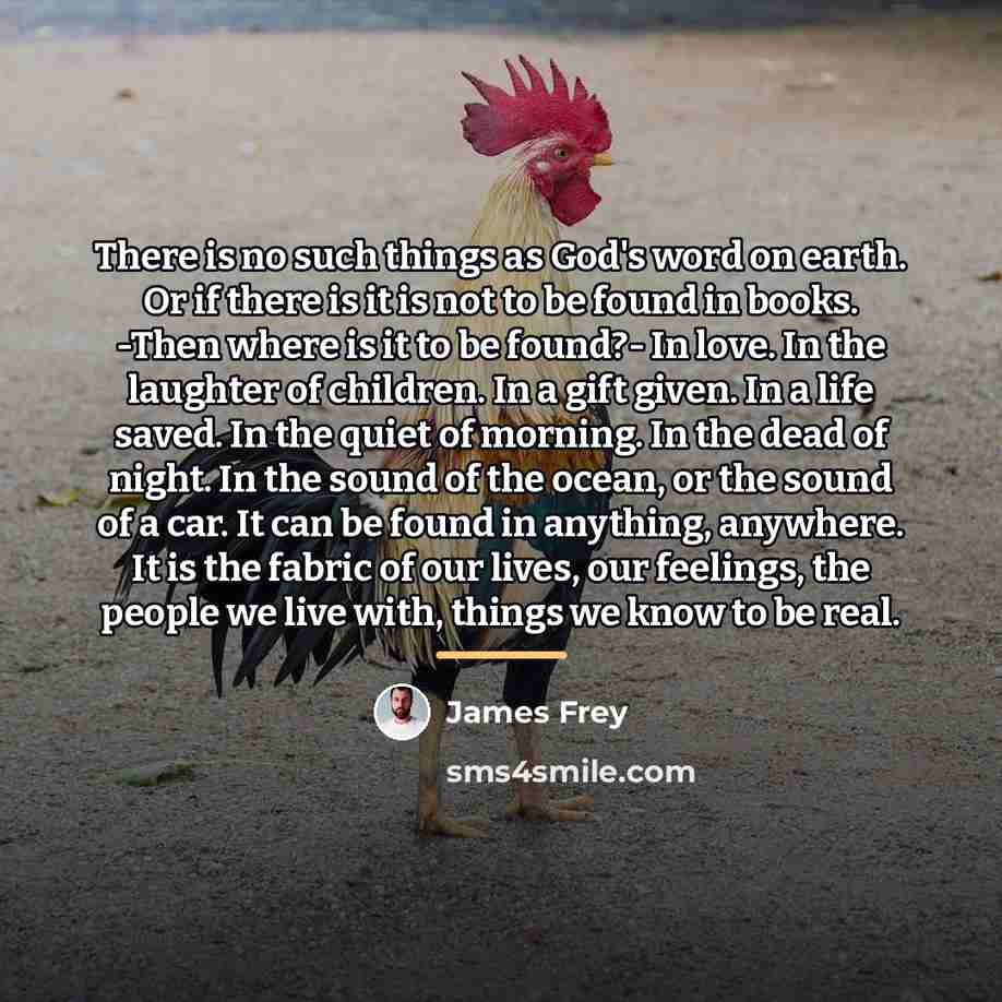“There is no such things as God's word on earth.…” quote by James Frey