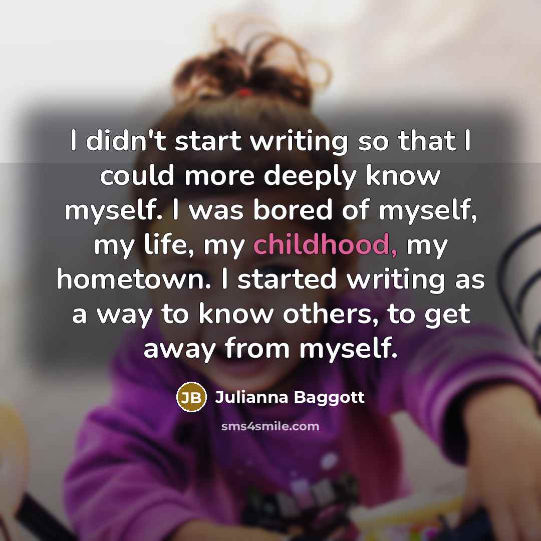 “I didn't start writing so that I could more deeply…” quote by Julianna Baggott