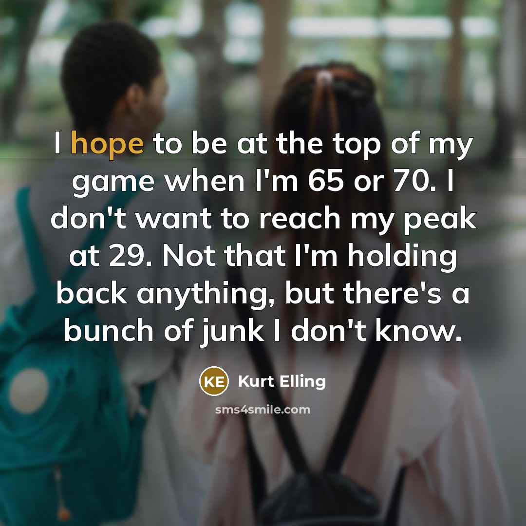 “I hope to be at the top of my game…” quote by Kurt Elling