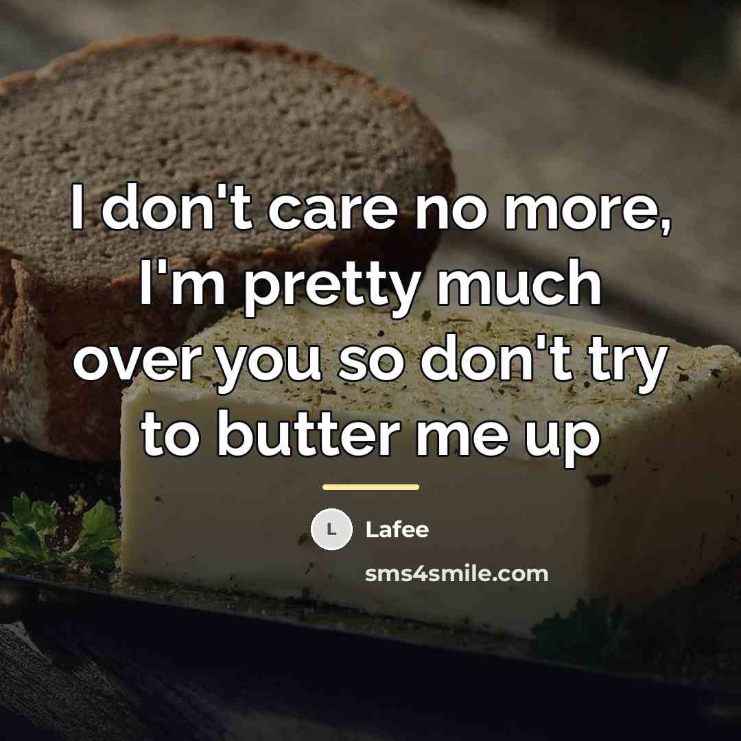 “I don't care no more, I'm pretty much over you…” quote by Lafee