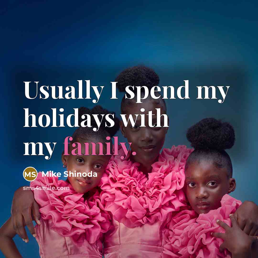 “Usually I spend my holidays with my family.…” quote by Mike Shinoda