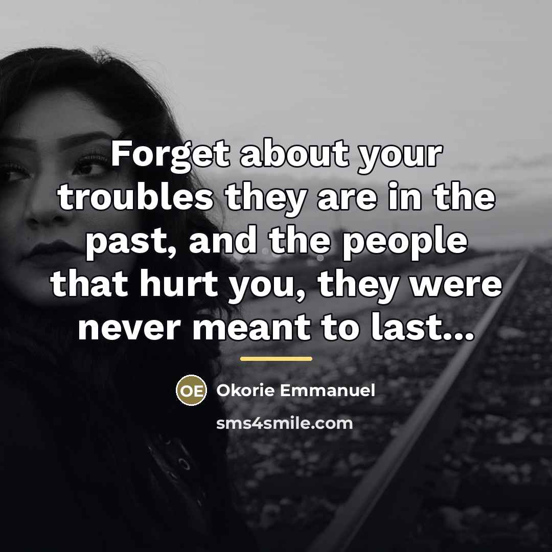 “Forget about your troubles they are in the past, and…” quote by Okorie Emmanuel