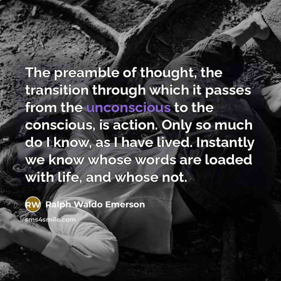 “The preamble of thought, the transition through which it passes…” quote by Ralph Waldo Emerson