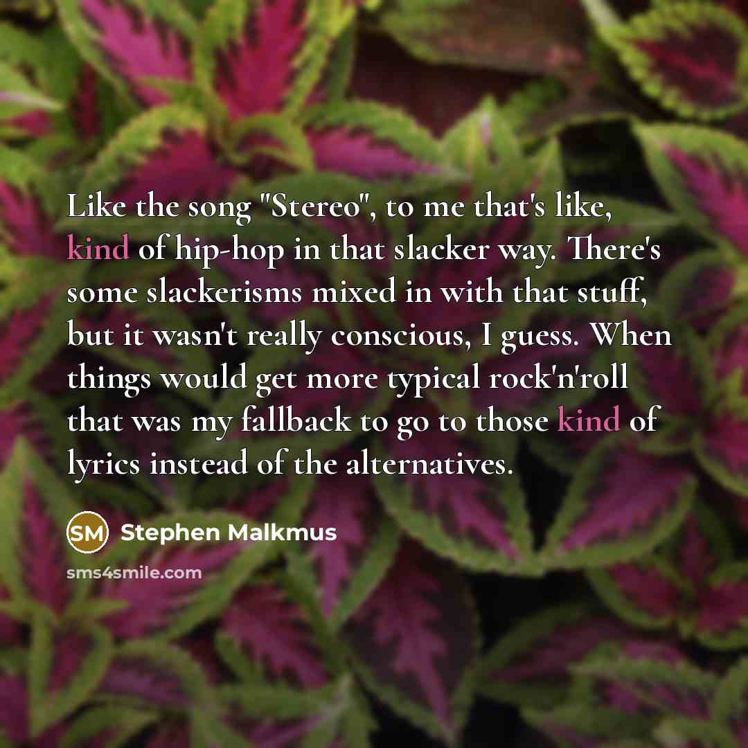 “Like the song "Stereo", to me that's like, kind of…” quote by Stephen Malkmus