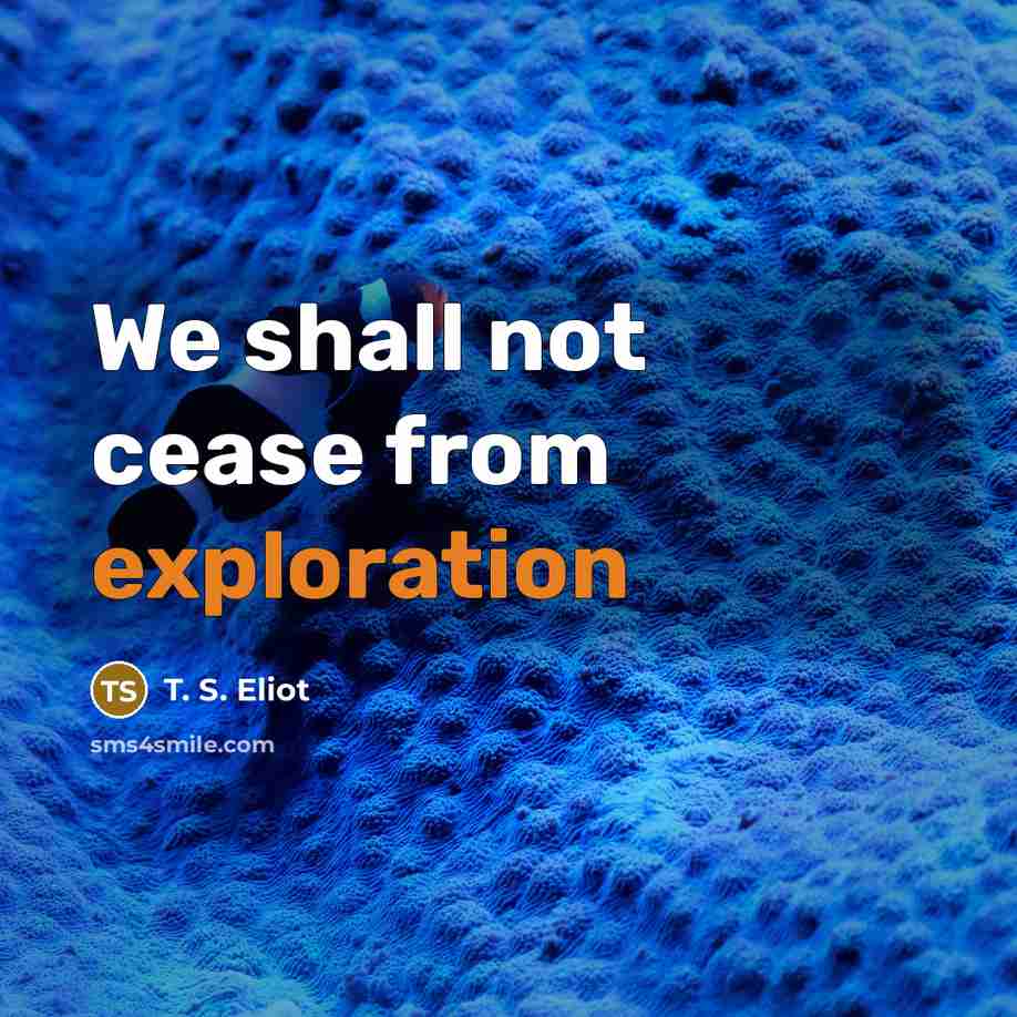 “We shall not cease from exploration…” quote by T. S. Eliot