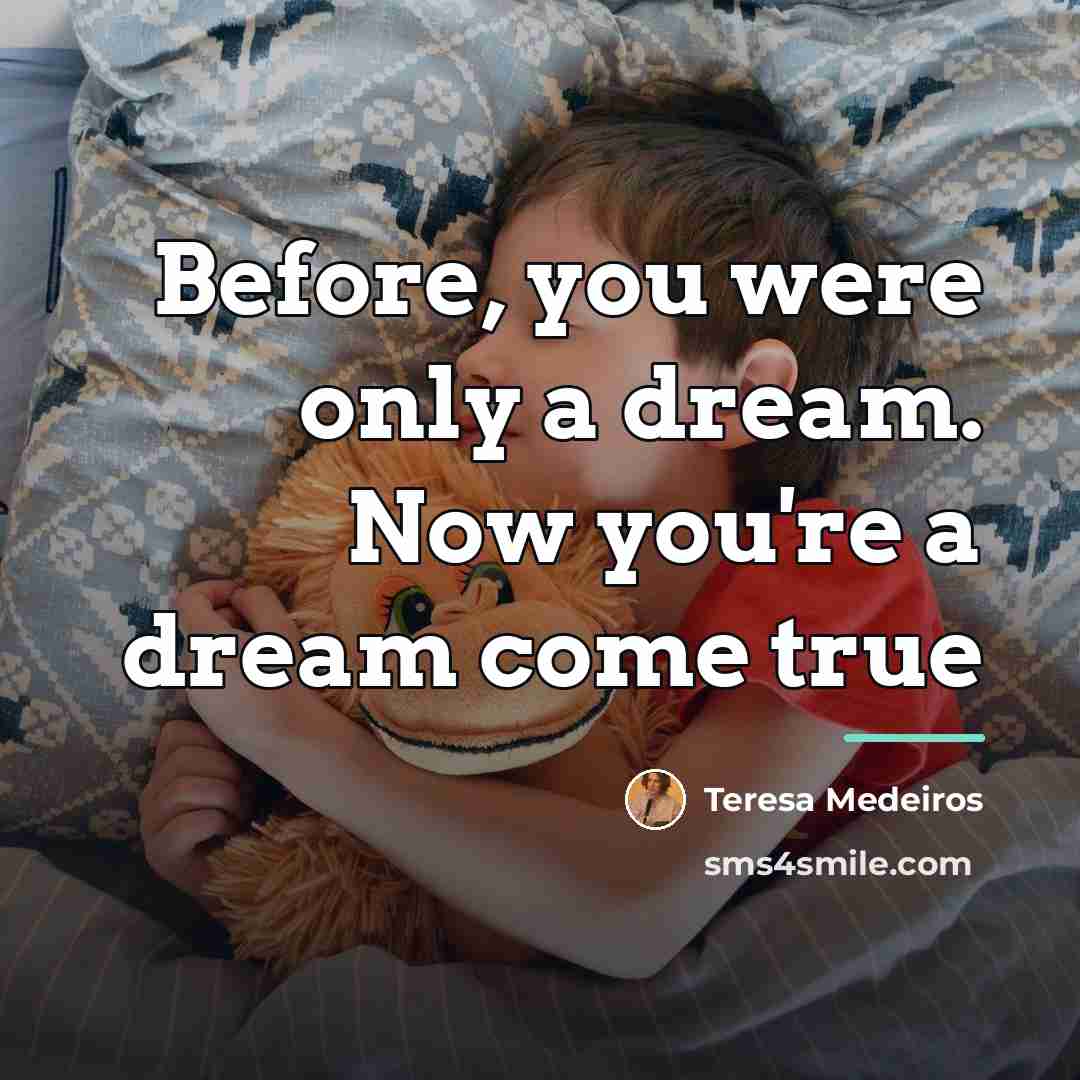 “Before, you were only a dream. Now you're a dream…” quote by Teresa Medeiros