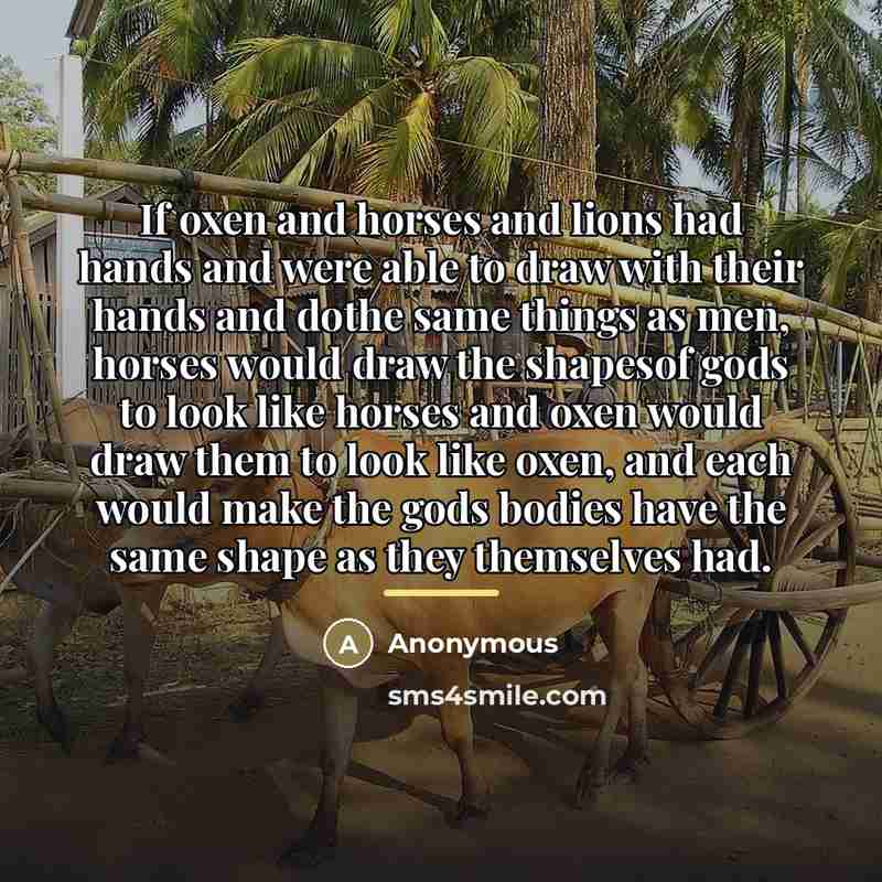 “If oxen and horses and lions had hands and were…” quote by Anonymous