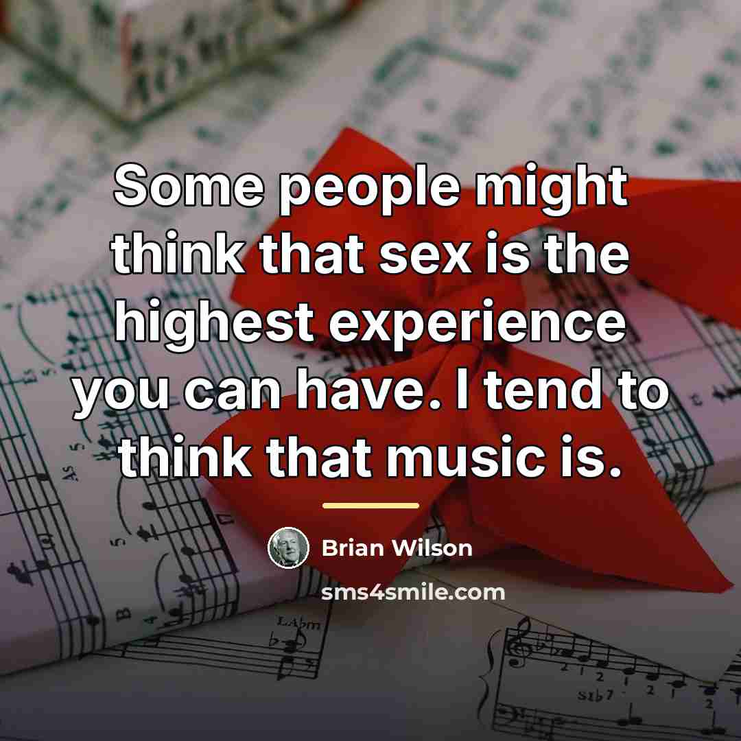 “Some people might think that sex is the highest experience…” quote by Brian Wilson