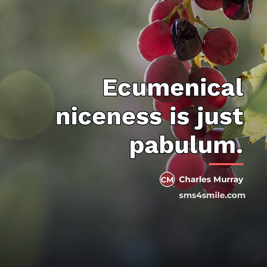 “Ecumenical niceness is just pabulum.…” quote by Charles Murray