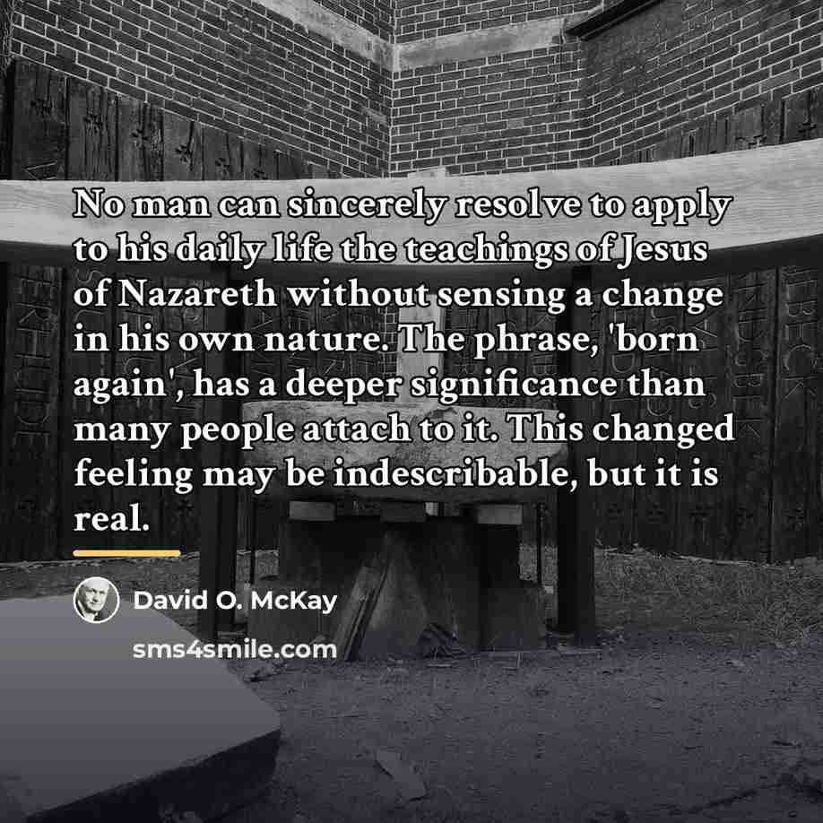 “No man can sincerely resolve to apply to his daily…” quote by David O. McKay