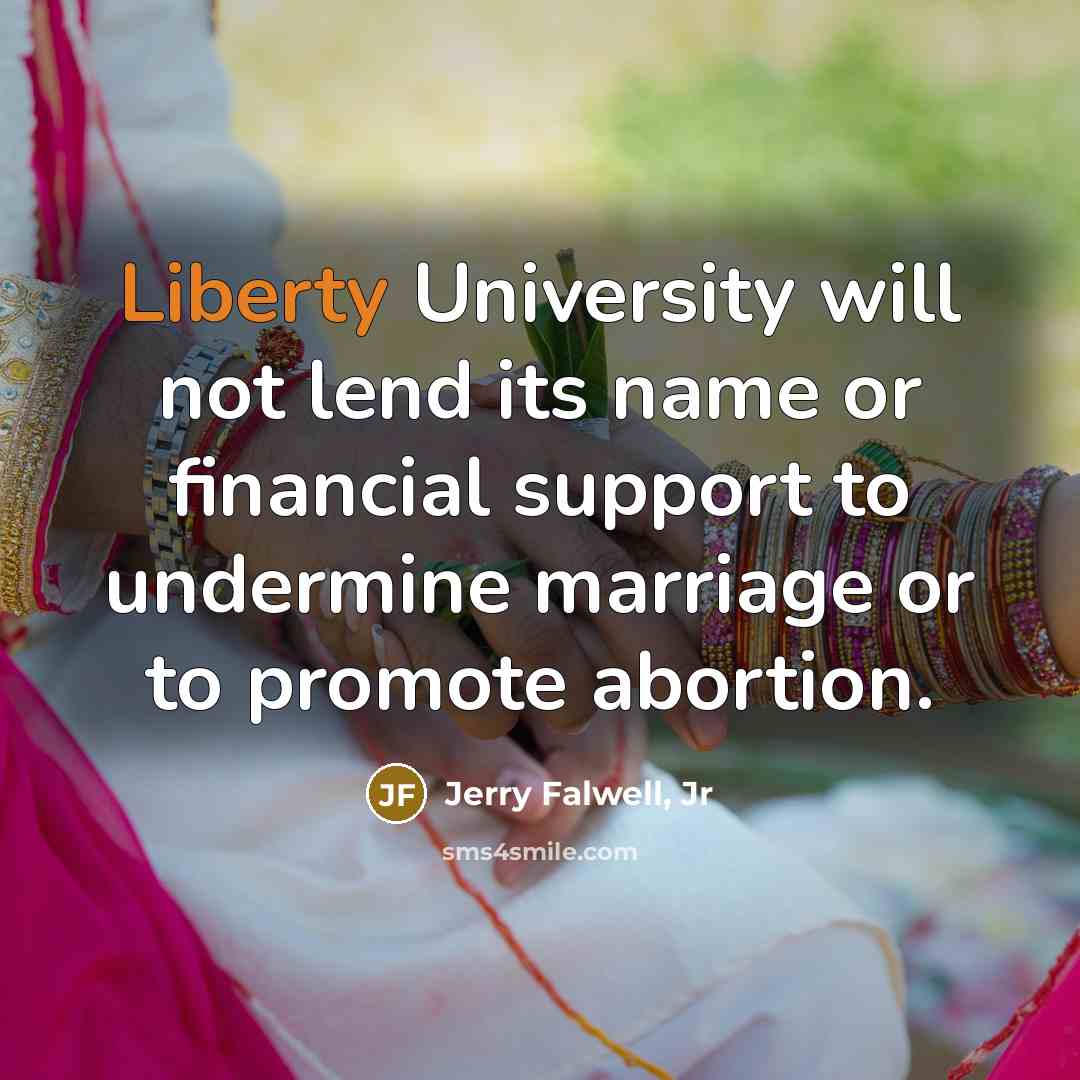 “Liberty University will not lend its name or financial support…” quote by Jerry Falwell, Jr