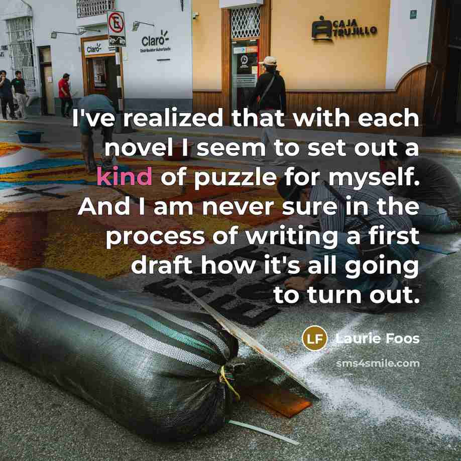 “I've realized that with each novel I seem to set…” quote by Laurie Foos