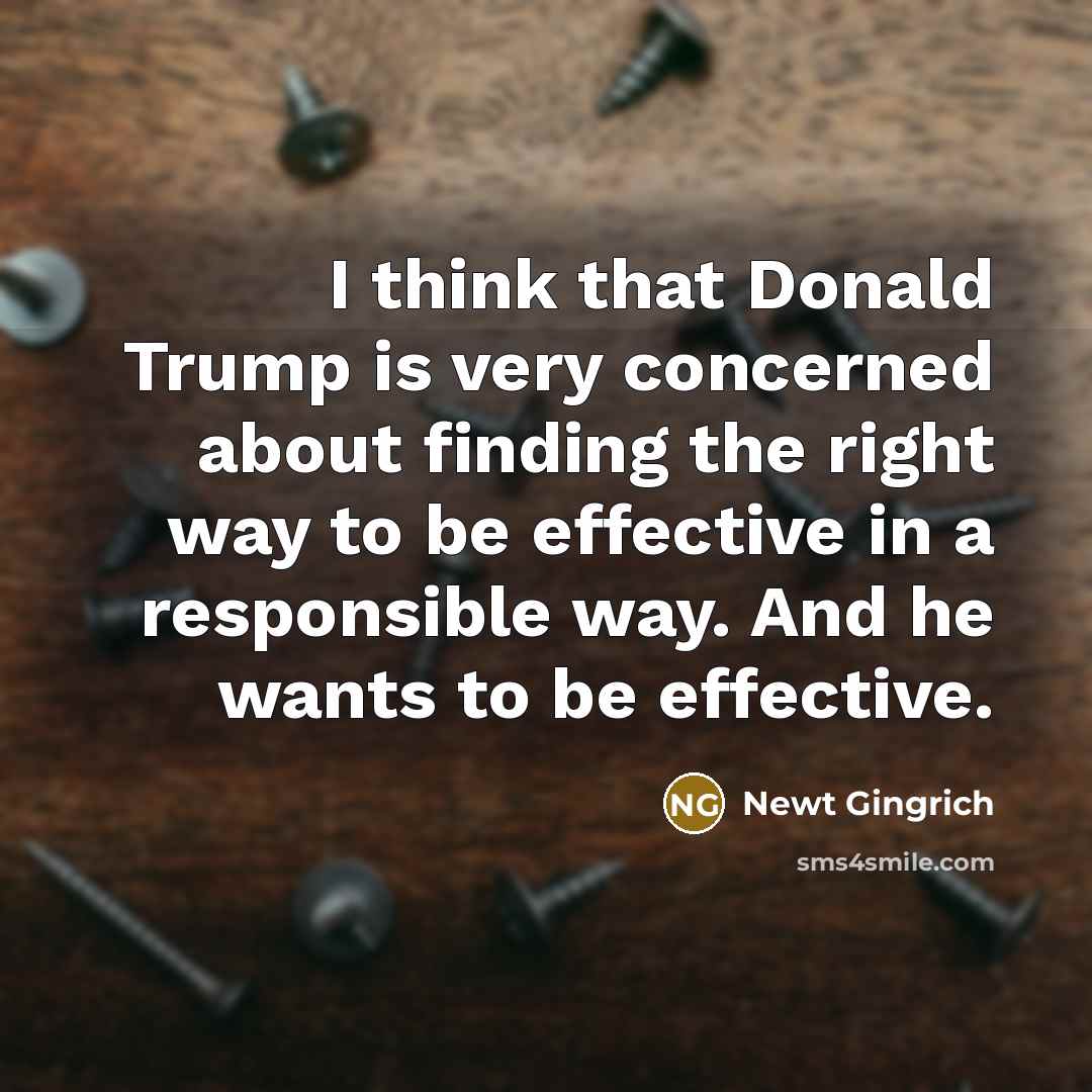 “I think that Donald Trump is very concerned about finding…” quote by Newt Gingrich