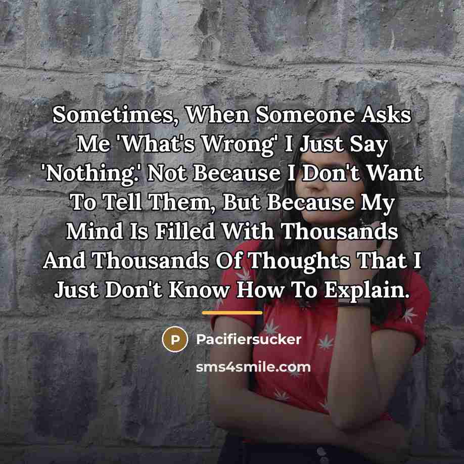 “Sometimes, When Someone Asks Me 'What's Wrong' I Just Say…” quote by Pacifiersucker