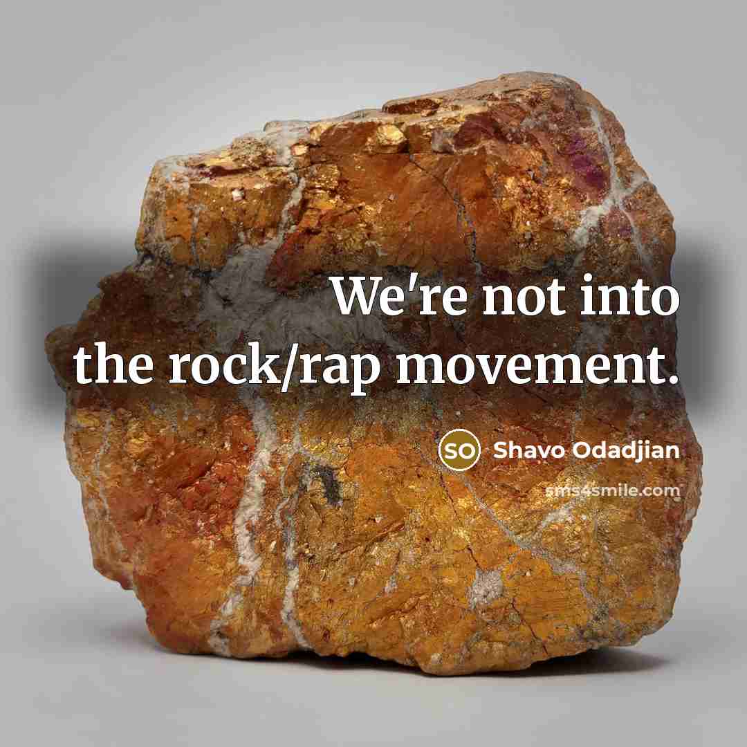 “We're not into the rock/rap movement.…” quote by Shavo Odadjian