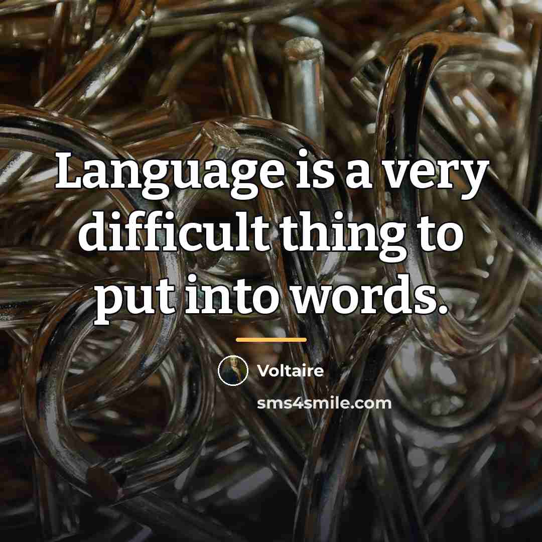 “Language is a very difficult thing to put into words.…” quote by Voltaire