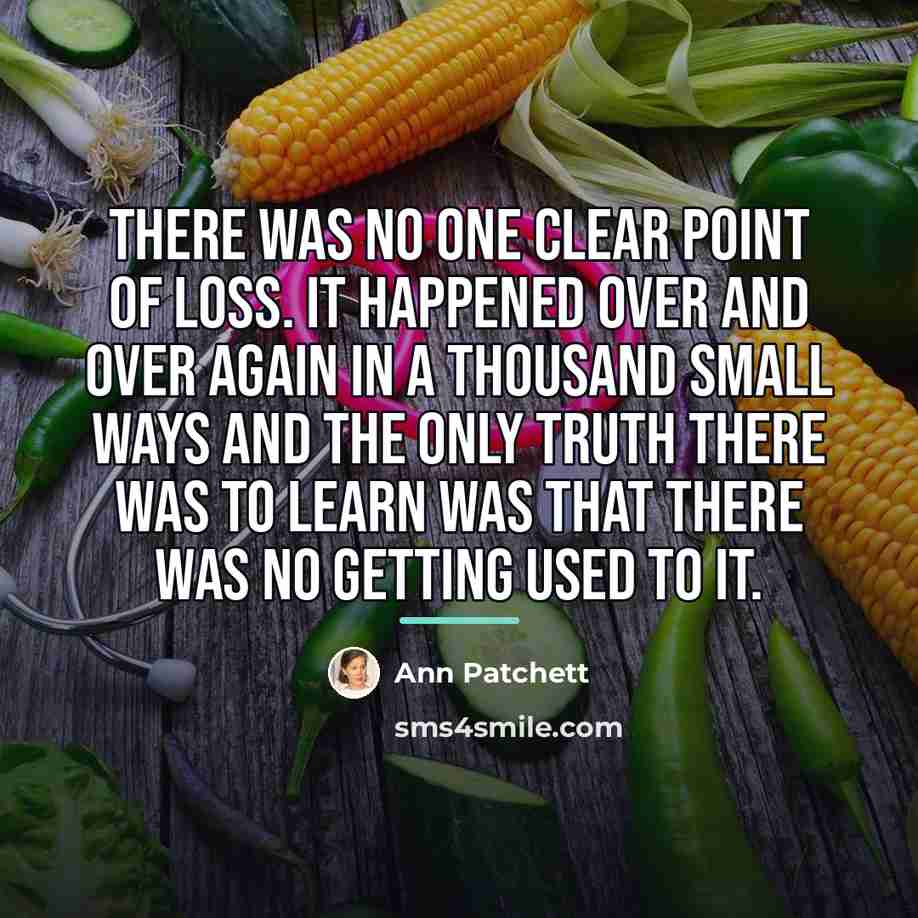 “There was no one clear point of loss. It happened…” quote by Ann Patchett