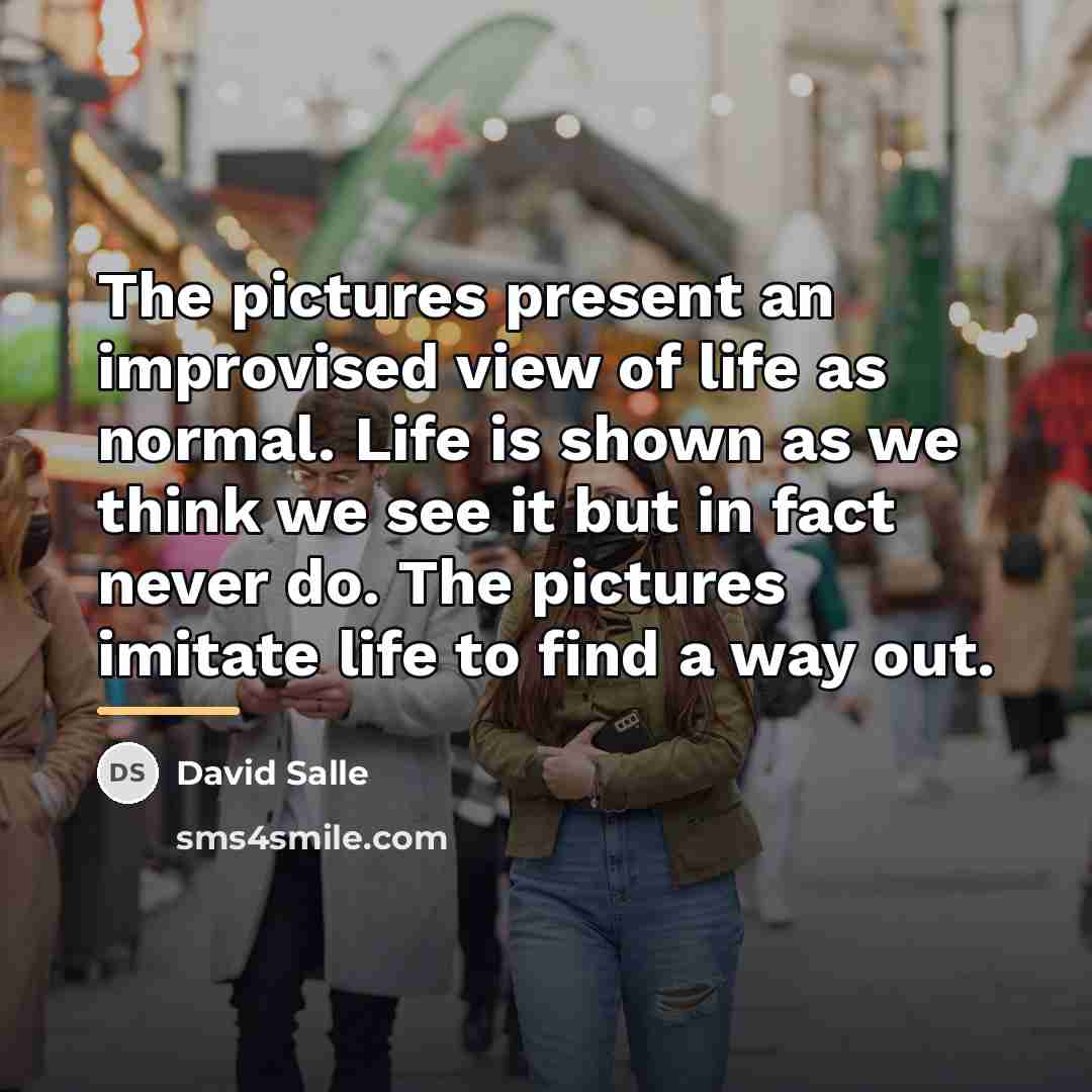 “The pictures present an improvised view of life as normal.…” quote by David Salle