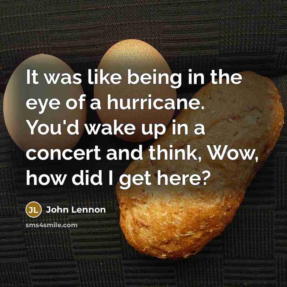 “It was like being in the eye of a hurricane.…” quote by John Lennon