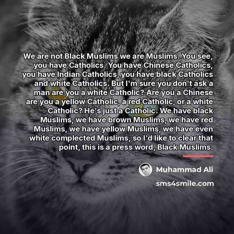 “We are not Black Muslims we are Muslims. You see,…” quote by Muhammad Ali