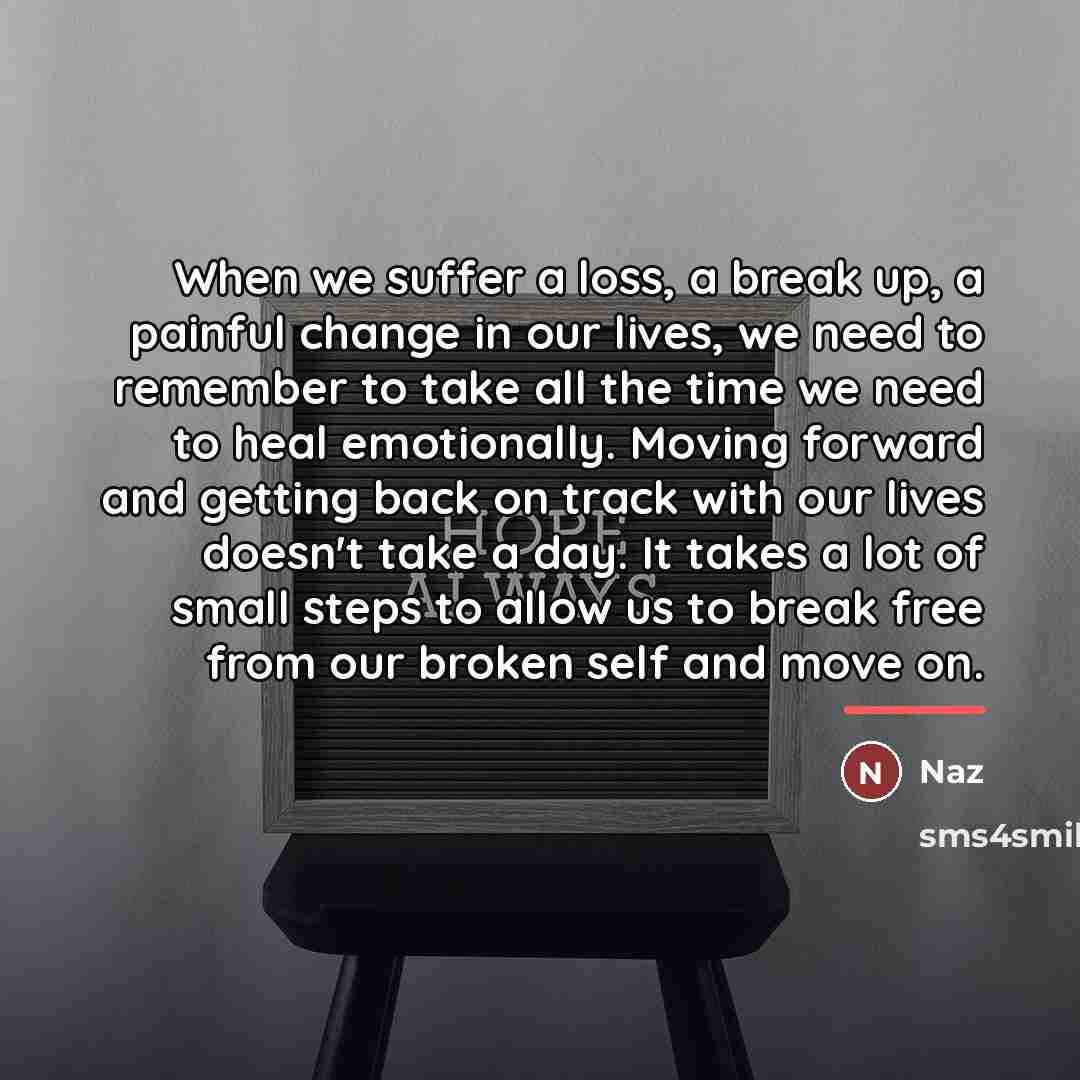 “When we suffer a loss, a break up, a painful…” quote by Naz
