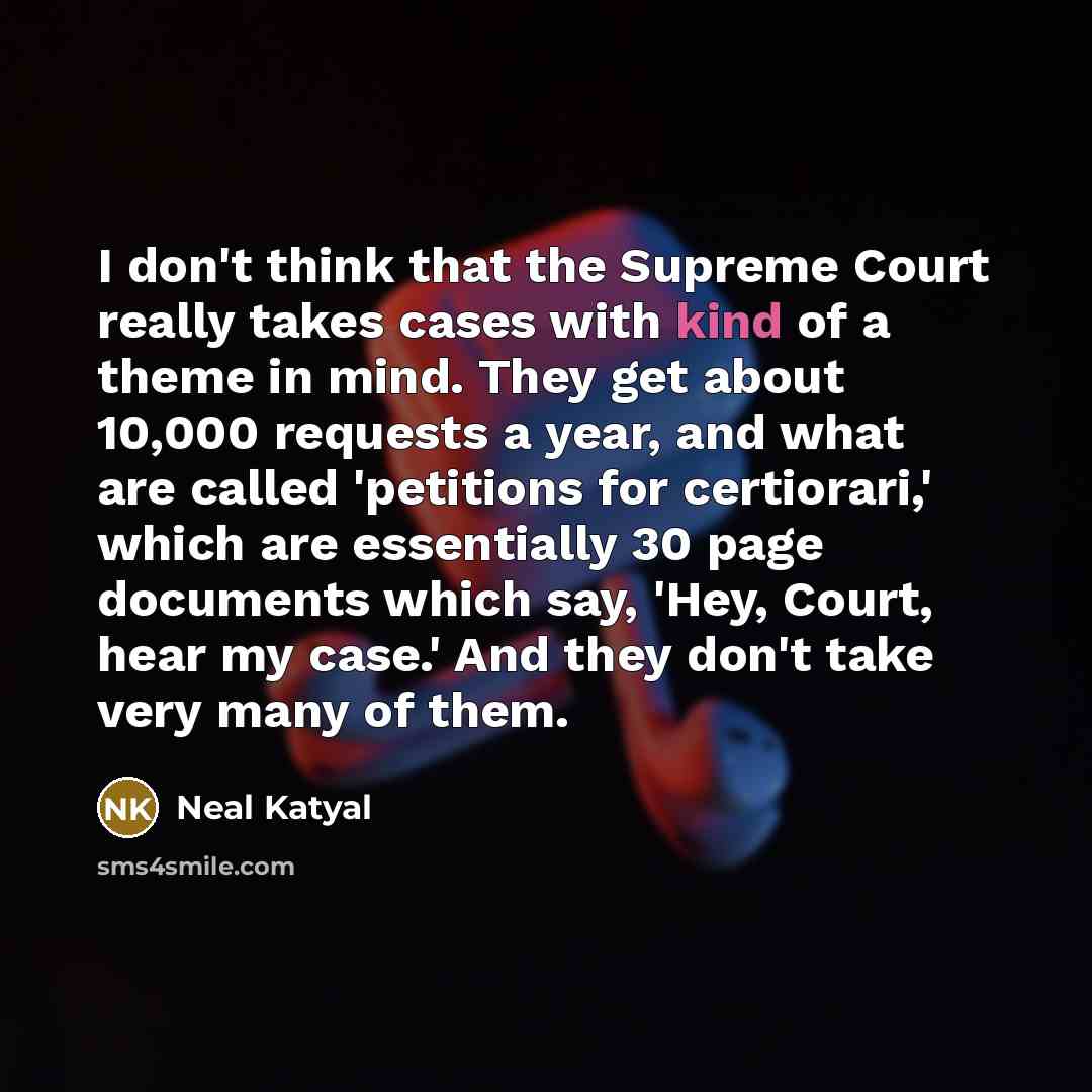 “I don't think that the Supreme Court really takes cases…” quote by Neal Katyal