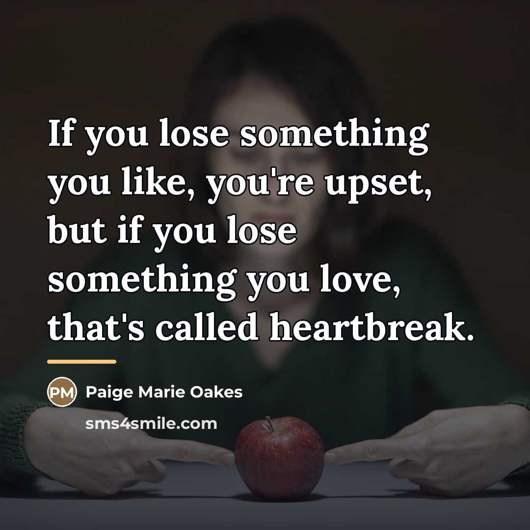 “If you lose something you like, you're upset, but if…” quote by Paige Marie Oakes