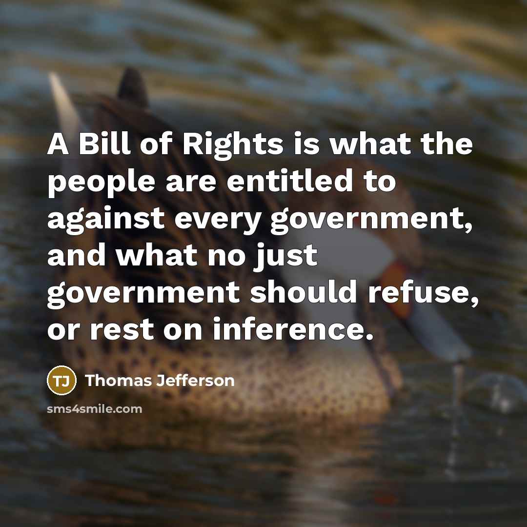 “A Bill of Rights is what the people are entitled…” quote by Thomas Jefferson